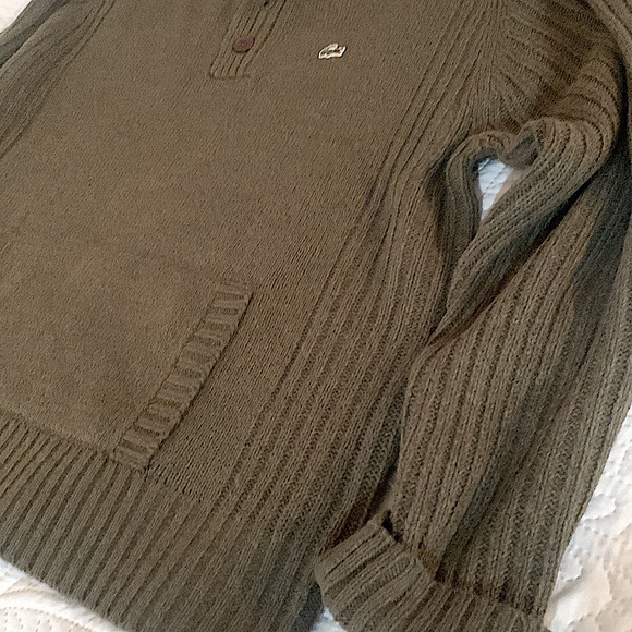 Dark Olive Green Lacoste Pullover - Picture 4 of 7